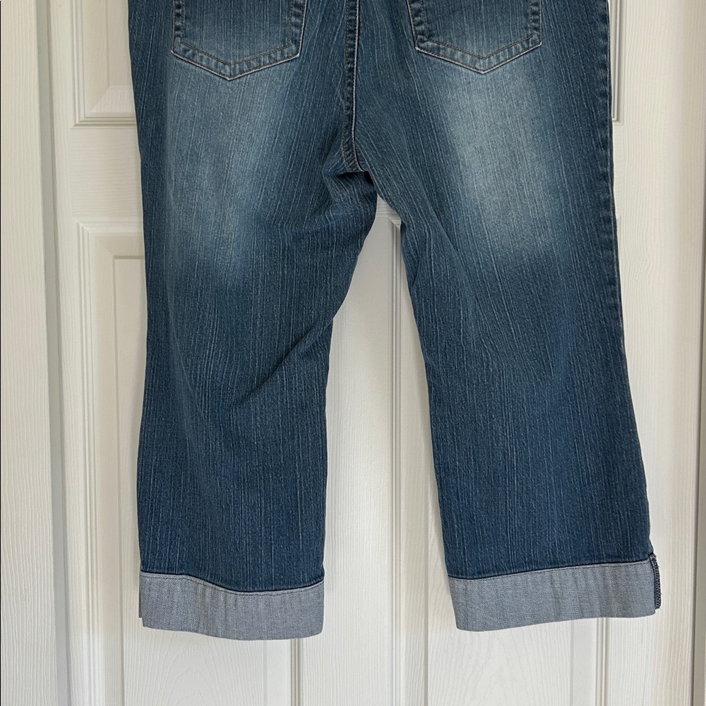 Daisy Fuentes Cropped Blue Denim Jeans Size 16W - Picture 4 of 9